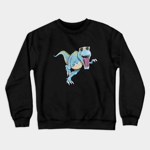 T-Rex Tyrannosaurus Rex Trex Dinosaur Sunglasses Crewneck Sweatshirt by Marham19